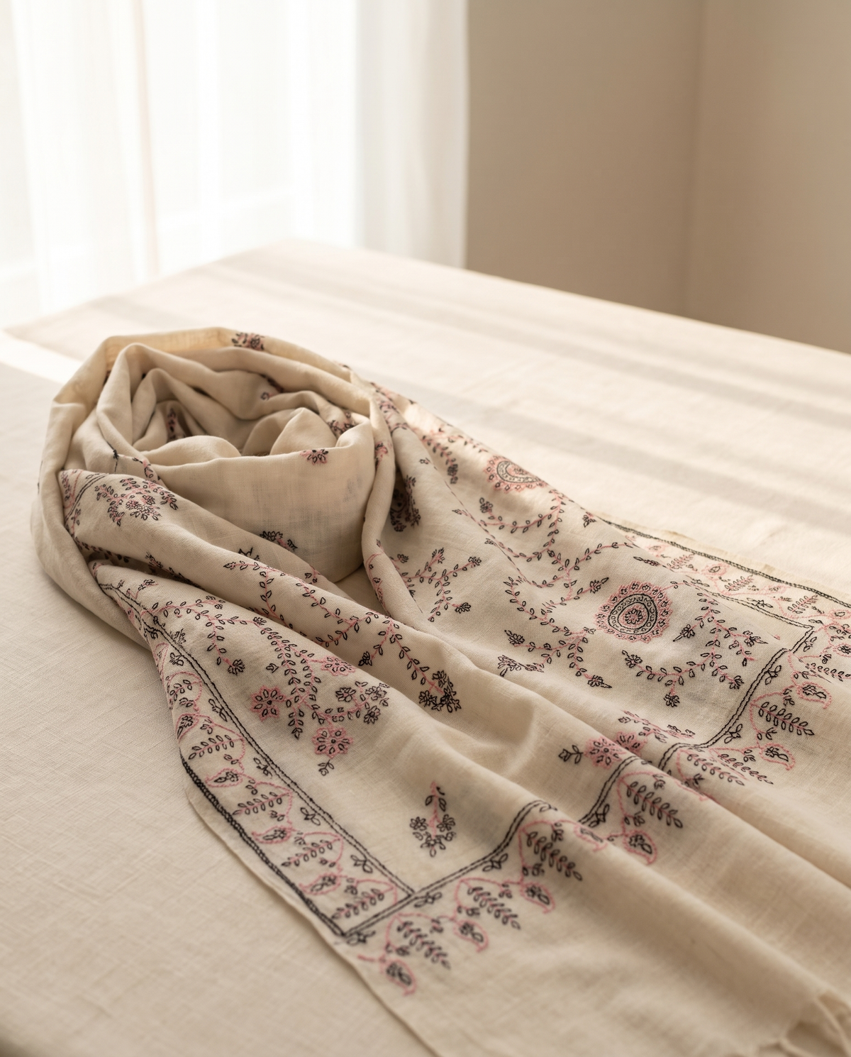 Blush Jaal Shawl